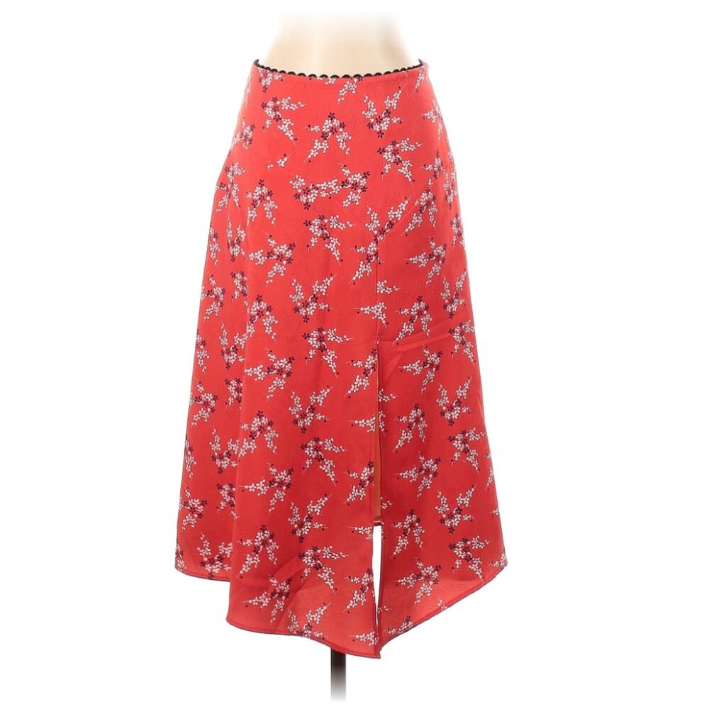 *NWOT* Allen Schwartz Floral Print Midi Skirt - Red - Size 6